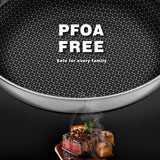 Eclumy Non Stick Frying Pans Stainless Steel, 12 Inch with Lid, Induction Pan Compatible, Dishwasher Oven Safe, PFOA Free Cooking Pan for Home Chefs Everyday Cooking