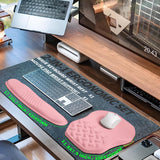 Gleamtide 2-in-1 Ergonomic Set, Wave Keyboard Wrist Rest and Massage Slope Mouse Pad Wrist Support, Rebound Memory Foam for Relieve Carpal Tunnel Syndrome and Wrist Pain (Pink)