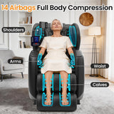 GOLD TIME Massage Chair Full Body, Zero Gravity Massage Recliner with Deep Kneading Shiatsu Massage, Foot Roller Reflexology, 14 Airbags, Heat Therapy, Bluetooth Speaker, Adjustable Leg Rest