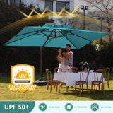 10 X 13 FT Cantilever Outdoor Patio Umbrella with LED Lights