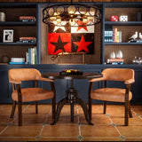 LEEMTORIG Faux Leather Dining Chair with Arms, Solid Wood Dining Chair with Supportive Back, Boss Caption's Chairs Office Desk Chairs, Espresso Legs & Orange PU CY-NX173-318OR