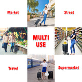 dbest Products Trolley Dolly Sport – Foldable Grocery Cart on Wheels – Multi Use Rolling Cart with Removable Bag and Hand Truck Dolly Function, Black