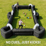 OZIS Inflatable Soccer Pool Giant Table Football Pool Pitch Billiards Inflatable Football Billiard Ball Game with Blower & 16 Balls Durable Materials for Backyard Outdoors Indoor Sports Game(Black)
