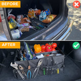 EcoNour Car Trash Bag (2 Pack) + Trunk Organizer for Car | Collapsible Caddy Trunk Organizers with Removable Dividers | Car Garbage Bag Hanging for Consoles & Headrests EcoNour