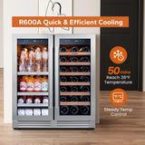 Ca'Lefort 30 Inch Wine & Beverage Fridge, Dual Zone Built-In Wine Cooler