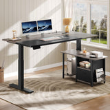 L Shaped Standing Desk with Power Outlets, 70.1" Electric Standing Desk Adjustable Height Sit Stand Corner Standing Desks