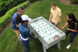 René Pierre Outdoor Foosball Table - Tahiti. Designed with Safety Telescoping Rods with Ergonomic Handles and 2 Single Goalies