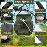 Hortsun 4 Pack Solar Portable Shower Bag 5 Gal/20l Solar Heating Camping Shower Bag with On-Off Switchable Head and Removable Hose for Outdoor Camping Hiking Traveling Beach Swimming(Green)