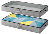 TidyCorner 2-Pack Under Bed Storage Containers, 4.5 Inches Tall Low Profile Underbed Clothes Storage Organizer Bin with Sturdy Sidewalls/Bottom, Underbed Storage Bins 2 Storage Thin Bins