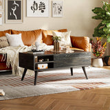 WLIVE Lift Top Coffee Table with Hidden Storage, Adjustable Shelf, Black