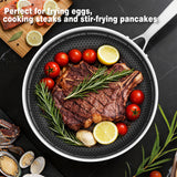 Eclumy Non Stick Frying Pans Stainless Steel, 12 Inch with Lid, Induction Pan Compatible, Dishwasher Oven Safe, PFOA Free Cooking Pan for Home Chefs Everyday Cooking