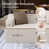 SUNSHINE VALLEY 104" 4-Seat Sectional Boneless Couch Living Room Beige