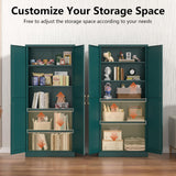 Polup 71" Green Metal Kitchen Pantry Storage Cabinet with Doors and Shelves