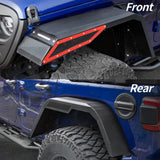 OEDRO Fender Flares w/Signal Lights Compatible with 2018-2026 Jeep Wrangler JL & JLU Unlimited (2-Door & 4-Door), Off-Road Widened Steel Front & Rear 4 PCS Set