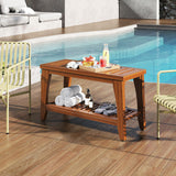 Jekruiet 30" Premium Solid Teak Shower Bench with Storage Shelf - 450 lbs Capacity, Waterproof & Non-Slip Seat for Bathroom, Poolside, Spa