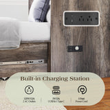 LUXOAK Twin Murphy Cabinet Bed with with Storage & Charging Station
