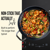 Alva Maestro 4QT Ceramic Nonstick Sauté Pan with Lid – Made With No PTFE, PFOA, PFAS, Oven & Induction Safe to 400°F – Easy Clean