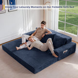 MAXYOYO Sofa Bed, 80-Inch Oversized Boneless Loveseat, 2 Cup Holders