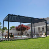 Backyard Discovery Sarasota 20' x 10' Galvanized Steel Louvered Pergola Kit with Adjustable Roof