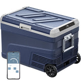 EKOJUCE 12 Volt Refrigerator Portable Fridge Freezer - 48 Quart(45L) Electric Cooler with Wheels, 12/24V DC & 100-240V AC