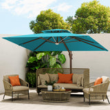 10 X 13 FT Cantilever Outdoor Patio Umbrella with LED Lights