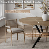 Extendable Round Dining Table with Built-in Flip Leaf, Modern Oval Kitchen Table for 4-6, Space-Saving