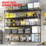 PeacefulHues 82.6" H Storage Shelves 3300LBS Heavy Duty Shelving Unit with Wheels & Feet, 5-Tiers Garage Shelving for Pantry Garage Kitchen Home Commercial, 82.6" H x 59" W x 23.6" D