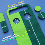SENSECLUB Indoor Putting Green Game, Foldable Putting Mat Golf Game Set, Golf Gifts for Men - 1x8 Ft
