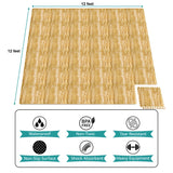 Sorbus 144 Sq. Ft. Wood Grain Floor Tiles Foam Mat EVA Interlocking Mats Tile 3/8-Inch Thick Flooring Wood Puzzle Exercise Mats w/Borders - Home Playroom Basement, Apartment, Trade Show, Baby, Dance