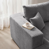 Modular Sectional Sofa Bed with Chaise, 115" Memory Foam Cloud Couch, Gray