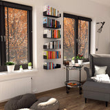 Wallniture Bali Black U Shape Floating Shelves for Wall, CD DVD Storage Shelves