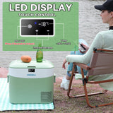 Megiu Car Fridge Portable 12 Volt Refrigerator 23 Quart (22 Liter) Freezer Compressor Cooler 12V/24V DC 110～240 V AC (Green)