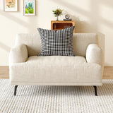 Modern Minimalist Fabric Sofa, 110.2-inch Four-Seater with Solid Wood Frame and Metal Legs. Suitable for Living Rooms, Reception Areas, and Apartments. Available in Beige. (41.3inch-Armchair)