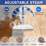 Steam Mop for Floor Cleaning, 10in1 Multi Purpose Handheld Steamer Cleaner Detachable for Vinyl, Laminate, Carpet, Tile Hard Floor Grout w/ 2 pad, 23ft Cord, 15oz Tank, Adjustable Steam & Height