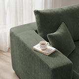 Modular Loveseat Cloud Couch, 79" Memory Foam Boneless Double Sofa, Green