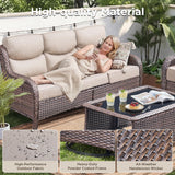 Luxury 5 Piece Patio Furniture Set-All Weather Outdoor Swivel Rocker Chairs
