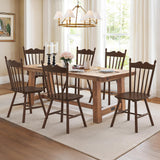 LUE BONA Wooden Dining Chairs Set of 6, Windsor Dining Chair with Thickened Backrest, Morden and Mid Century Kitchen Chairs for Dining Room Farmhouse, Weight Capacity 350 lbs