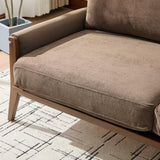 Merax Mid-Century Modern Velvet Sofa Couch, Spacious 74" 3-Seater Upholstered Sofa for Living Room Apartment Office, Solid Wood Frame & Comfortable Cushions, Dark Brown