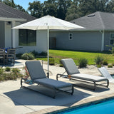 PURPLE LEAF 1 Piece Patio Chaise Lounge Luxury Heavy-Duty Gray