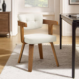 Art Leon Mid Century Modern Accent Chair 360° Swivel Desk Armchair White