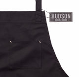 Hudson Durable Goods Professional Grade Chef Apron for Kitchen, BBQ, and Grill - 100% Cotton, Adjustable Crossback Apron for Men and Women with Large Pockets for Tools - Black