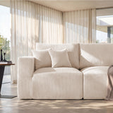 Modular Loveseat Cloud Couch, 79" Memory Foam Boneless Double Sofa, Beige