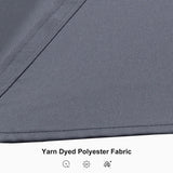 PURPLE LEAF Cantilever Patio Umbrella 10' x 10' with LED Light, Light Grey