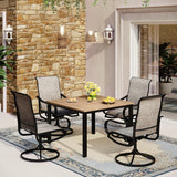 MFSTUDIO Swivel Patio Dining Chairs Set of 4, Brown Textilene Fabric