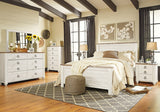 Signature Design by Ashley Willowton Vintage Smooth-Gliding 6-Drawer Dresser and Mirror with Safety Stop, Whitewash