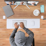ETHU Under Desk Keyboard Tray with C-Clamp, 26.77x11.81", White