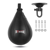 Hunter Leather Speed Bag with Hanging Swivel - Boxing Training Bag for Speed & Accuracy HUNTER