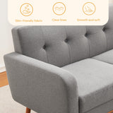 HUIMO 3 Piece Living Room Set, Sofa Set with Solid Wood Frame(Dark Grey)