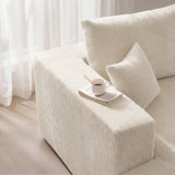 Modular Sectional Sofa with Ottoman, 79" L-Shaped Cloud Couch, Beige
