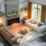 84 inches Electric Fireplace, Recessed & Wall Mounted Fireplace Heater 13 * 13 Colors Flame &Fuel Bed w/5 Dimmer, Touchscreen &Remote Control Temp, Overheating Protect, Hardwired, 1500W, Black